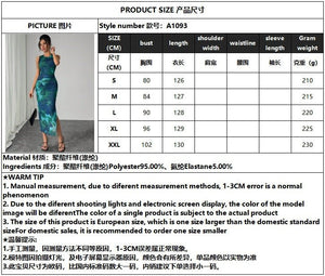 Women's sleeveless printed mesh tight dress - Negative Apparel