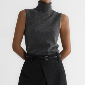 Women’s Sleeveless Slim Fit Top | Minimalist Solid Color Viscose Tank | Korean Casual Style | Autumn 2025 Fashion - Negative Apparel