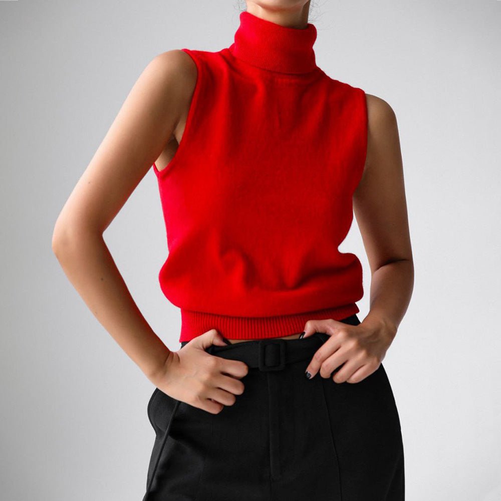 Women’s Sleeveless Slim Fit Top | Minimalist Solid Color Viscose Tank | Korean Casual Style | Autumn 2025 Fashion - Negative Apparel