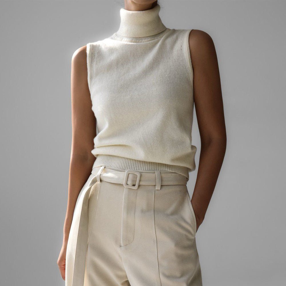 Women’s Sleeveless Slim Fit Top | Minimalist Solid Color Viscose Tank | Korean Casual Style | Autumn 2025 Fashion - Negative Apparel