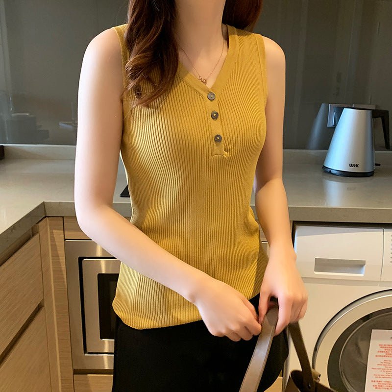Women’s Slim - Fit Knitted Top – Elegant Viscose Commuter Essential - Negative Apparel