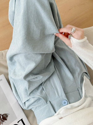 Women's slim high waist loose lazy wide leg suit pants - Negative Apparel