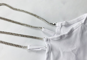 Women's Slim Sexy Suspender Dress Diamond Chain Bodycon Dress - Negative Apparel