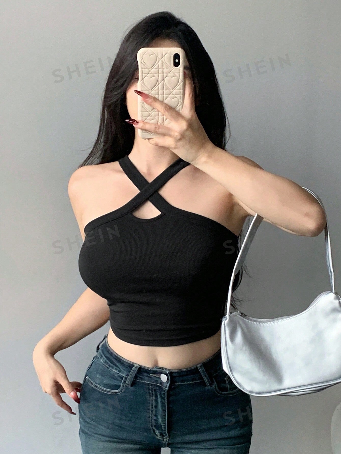 Women's Solid Color Crisscross Halter Top - Negative Apparel