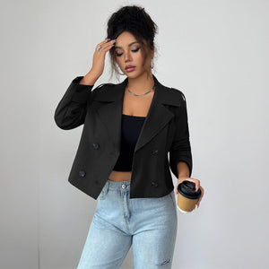 Women’s Solid Color Knitted Polo Collar Vest | Slim Fit Buttoned Cardigan – Autumn 2025 - Negative Apparel