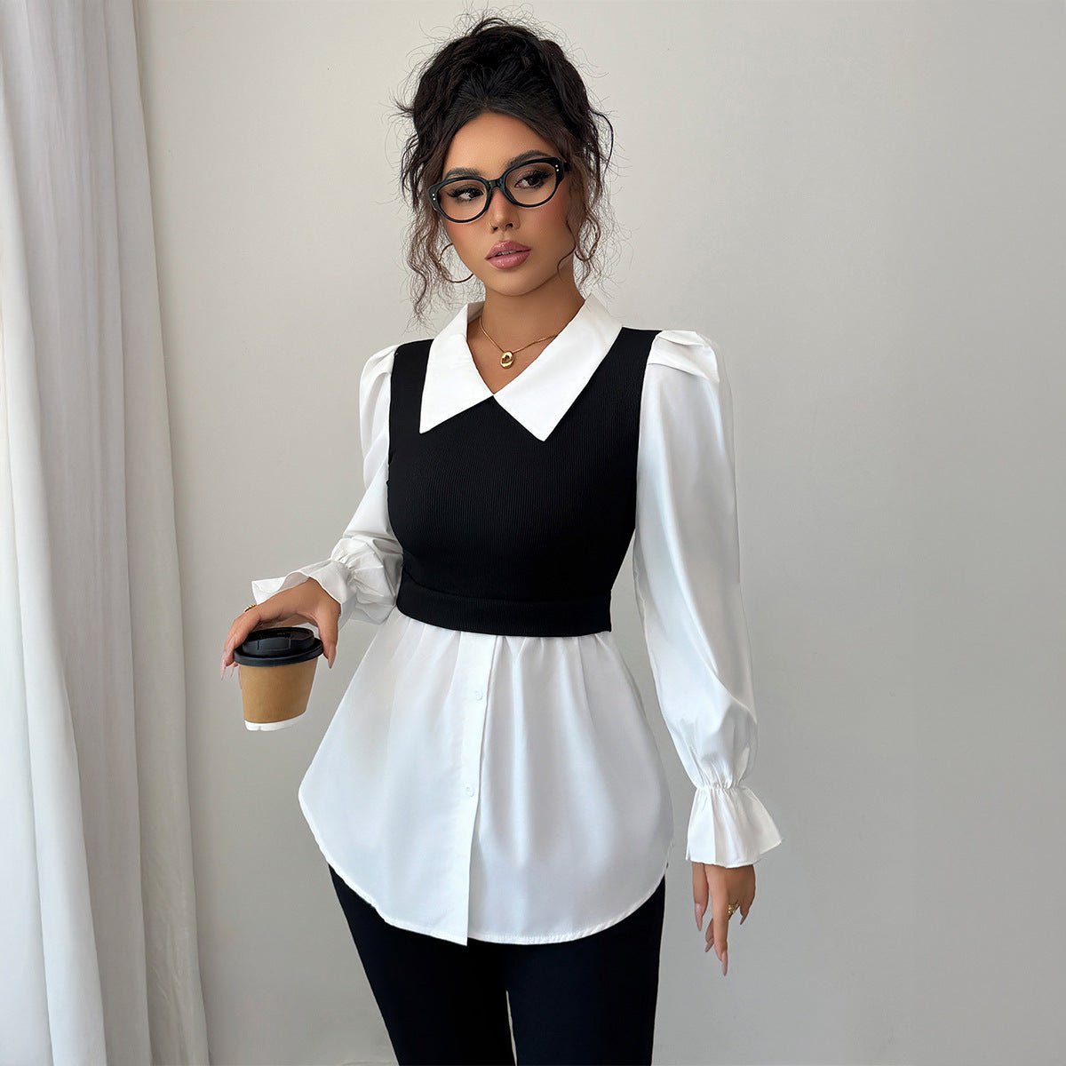 Women’s Solid Color Knitted Polo Shirt | Slim Fit Long Sleeve Cardigan – Winters 2025 - Negative Apparel