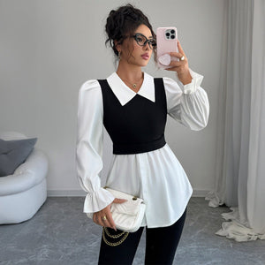 Women’s Solid Color Knitted Polo Shirt | Slim Fit Long Sleeve Cardigan – Winters 2025 - Negative Apparel