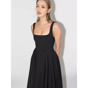 Women’s Solid Color Sleeveless Long A - Line Dress – High - Waist Halter Summer Dress in Multiple Colors | Elegant Temperament Commuter Style - Negative Apparel