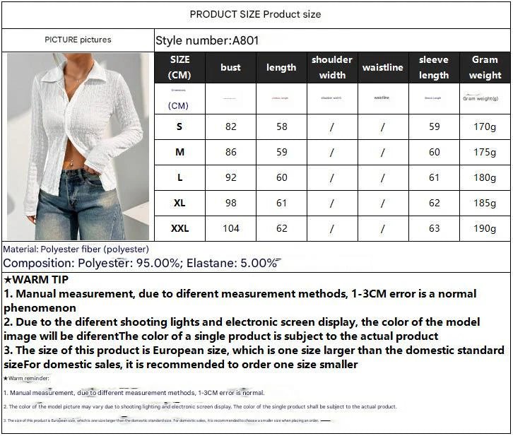 Women's solid color texture long - sleeved fashion shirt top women - Negative Apparel