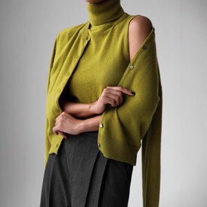 Women’s Solid Color Vest & Cardigan Set | 2 - Piece Knit Outfit | Autumn 2025 - Negative Apparel