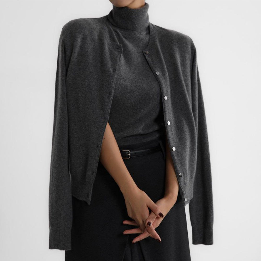 Women’s Solid Color Vest & Cardigan Set | 2 - Piece Knit Outfit | Autumn 2025 - Negative Apparel