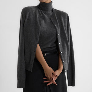 Women’s Solid Color Vest & Cardigan Set | 2 - Piece Knit Outfit | Autumn 2025 - Negative Apparel