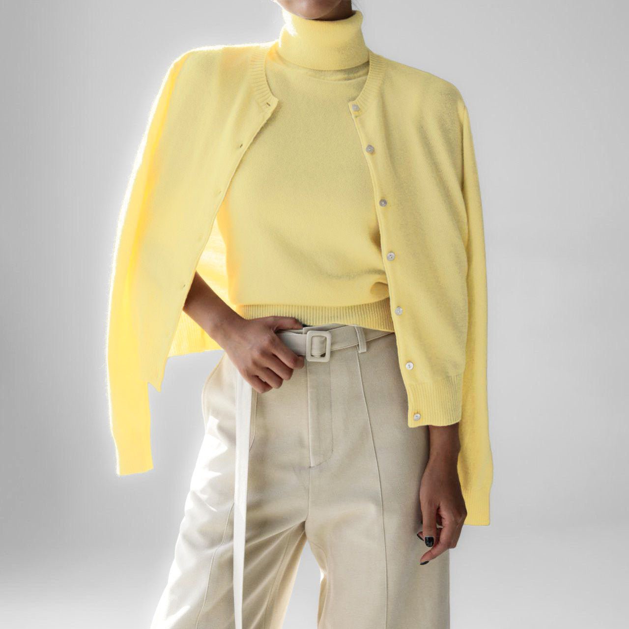 Women’s Solid Color Vest & Cardigan Set | 2 - Piece Knit Outfit | Autumn 2025 - Negative Apparel