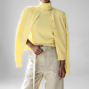 Women’s Solid Color Vest & Cardigan Set | 2 - Piece Knit Outfit | Autumn 2025 - Negative Apparel