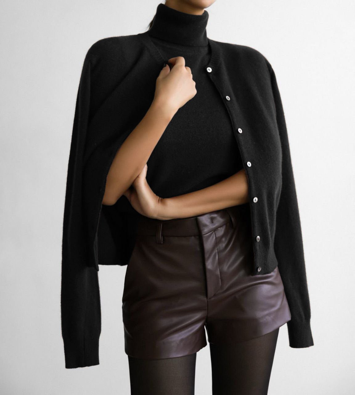 Women’s Solid Color Vest & Cardigan Set | 2 - Piece Knit Outfit | Autumn 2025 - Negative Apparel