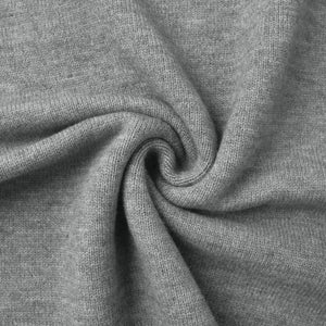 Women’s Solid Grey Acrylic Casual Two - Piece Set | Long Sleeve Top & Pants | Korean Minimalist Loungewear | Summer 2025 - Negative Apparel