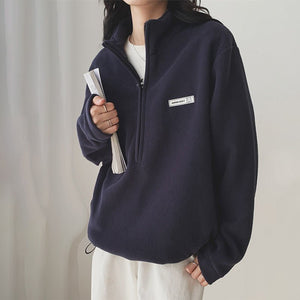 Women’s Stand - Up Collar Pullover Sweater – Japanese & Korean Casual Style, Autumn 2025 Collection - Negative Apparel