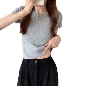 Women's summer design pink slim navel - baring hot girl women's T-shirt short sleeve 2025 summer - Negative Apparel