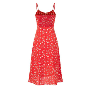 Women’s Summer Printed Splicing Suspender Dress – Street Fashion A - Line - Negative Apparel