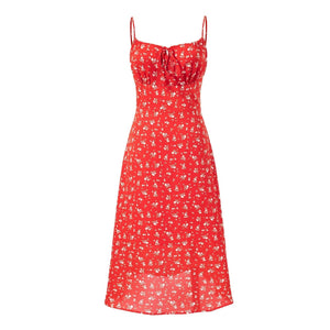 Women’s Summer Printed Splicing Suspender Dress – Street Fashion A - Line - Negative Apparel