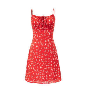 Women’s Summer Printed Splicing Suspender Dress – Street Fashion A - Line - Negative Apparel