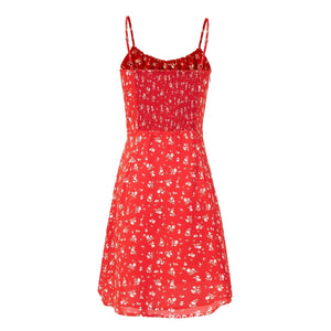 Women’s Summer Printed Splicing Suspender Dress – Street Fashion A - Line - Negative Apparel