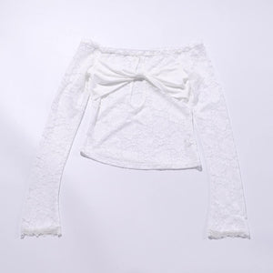 Women's summer style tight one shoulder lace top - Negative Apparel