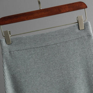 Womens sweater suit solid color half turtleneck sweater half - length hip skirt two - piece suit - Negative Apparel