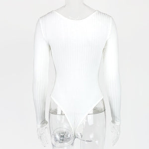 Women's sxy slim V - neck solid color long - sleeved jumpsuit - Negative Apparel