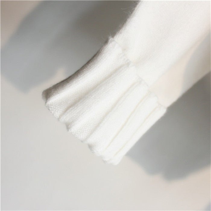 Women’s Thick High Neck Knit Sweater | Elegant Slim Fit Pullover Top – Black & White | Autumn Winter Commuter Style - Negative Apparel