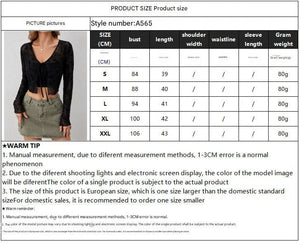 Women's transparent mesh flocking front lace - up long - sleeved top - Negative Apparel