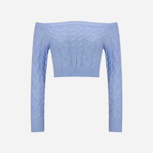 Women’s Twist Knit Off - Shoulder Pullover Sweater – Slim Fit Cropped Style - Negative Apparel