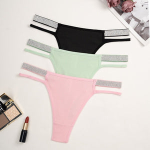 Women's underwear new sexy silver ribbon low waist thread thin underwear - Negative Apparel