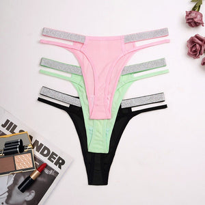 Women's underwear new sexy silver ribbon low waist thread thin underwear - Negative Apparel
