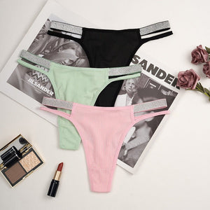 Women's underwear new sexy silver ribbon low waist thread thin underwear - Negative Apparel