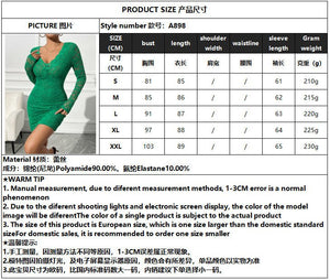 Women's V - neck sexy lace slim long - sleeved dress party - Negative Apparel