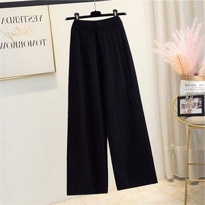 Women’s Wide - Leg High Waist Straight Casual Pants - Negative Apparel