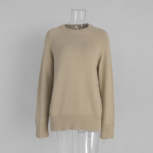 Women’s Wool Blend Sweater · Loose Pullover Knitwear · Autumn Winter Long Sleeve Casual Top - Negative Apparel