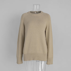 Women’s Wool Blend Sweater · Loose Pullover Knitwear · Autumn Winter Long Sleeve Casual Top - Negative Apparel