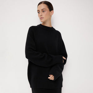 Women’s Wool Blend Sweater · Loose Pullover Knitwear · Autumn Winter Long Sleeve Casual Top - Negative Apparel