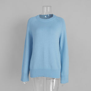 Women’s Wool Blend Sweater · Loose Pullover Knitwear · Autumn Winter Long Sleeve Casual Top - Negative Apparel