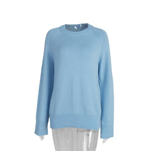 Women’s Wool Blend Sweater · Loose Pullover Knitwear · Autumn Winter Long Sleeve Casual Top - Negative Apparel