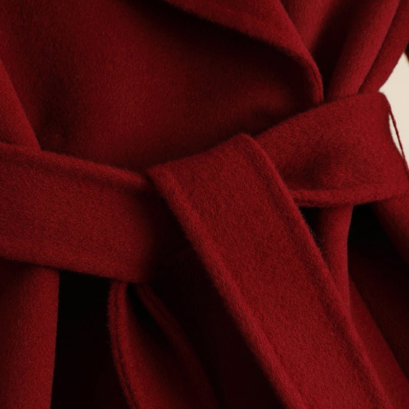 Womenβs Wool Long Coat β Handcrafted Slim - Fit Korean Style Hidden Button Jacket | Autumn 2025 Collection - Negative Apparel