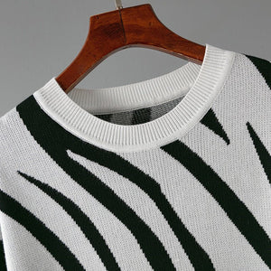 Zebra pattern fashion knitted pullover sweater - Negative Apparel