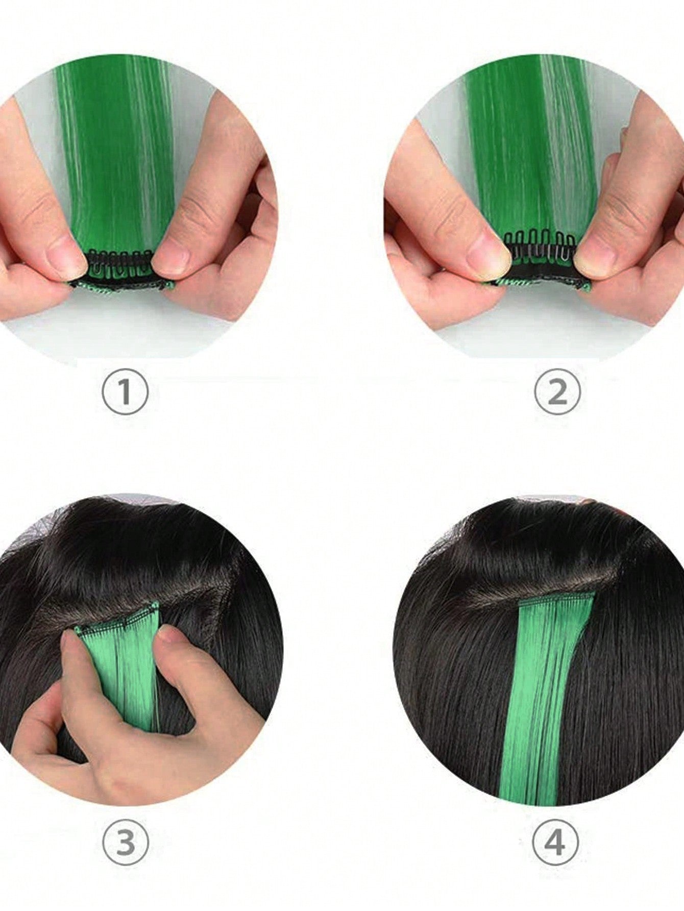 10pcs Multi-Color Highlights 20 Inch Clip In Synthetic Hair Extensions For Party - Negative Apparel