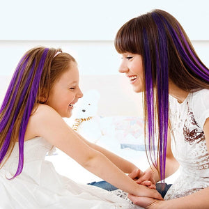 10pcs Multi-Color Highlights 20 Inch Clip In Synthetic Hair Extensions For Party - Negative Apparel