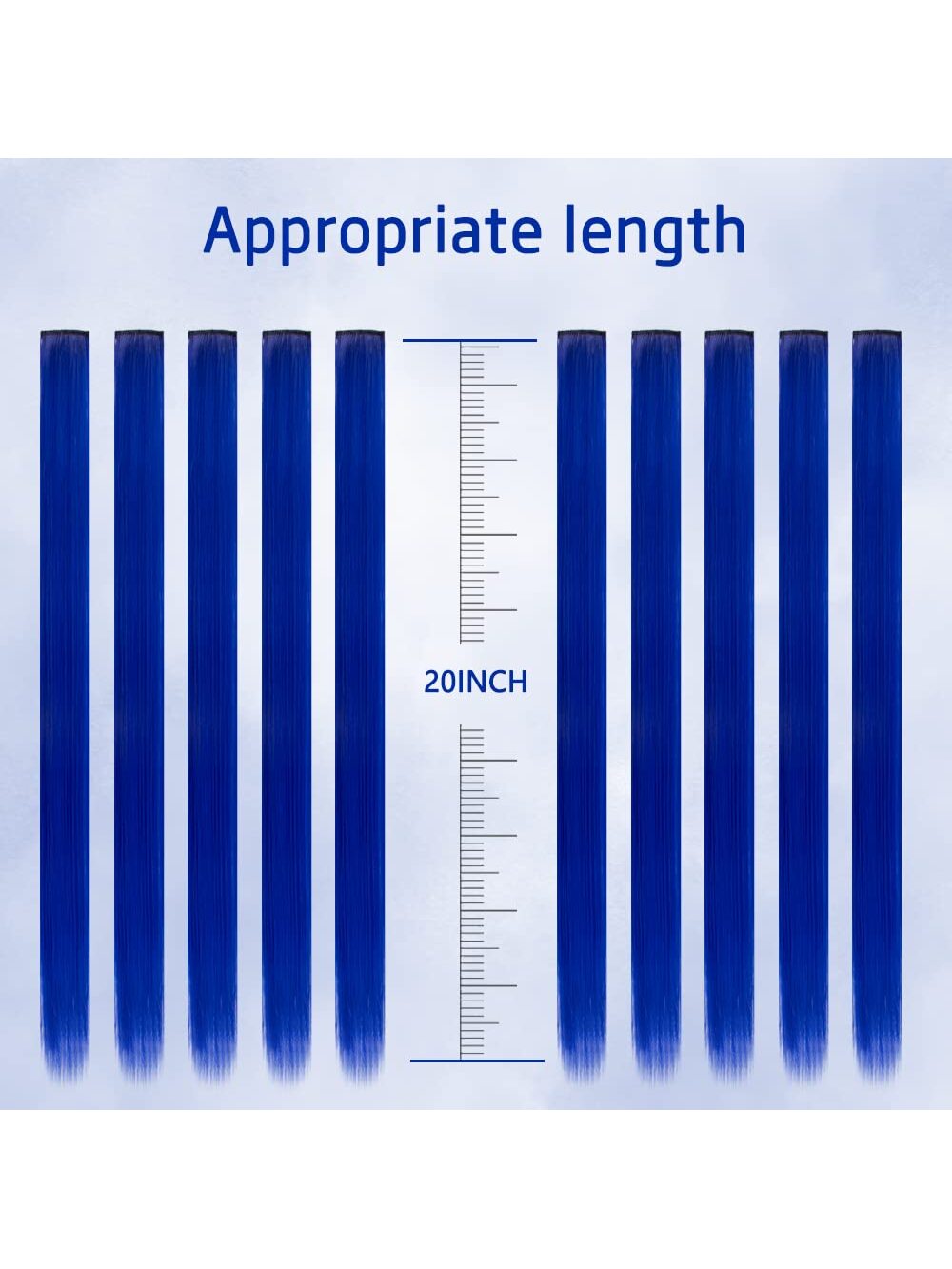 10pcs Multi-Color Highlights 20 Inch Clip In Synthetic Hair Extensions For Party - Negative Apparel