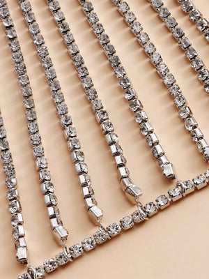 1pc Funky Rhinestone Decor Body Chain For Women For Daily Decoration - Negative Apparel