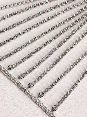 1pc Funky Rhinestone Decor Body Chain For Women For Daily Decoration - Negative Apparel