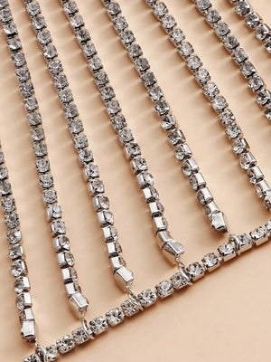 1pc Funky Rhinestone Decor Body Chain For Women For Daily Decoration - Negative Apparel
